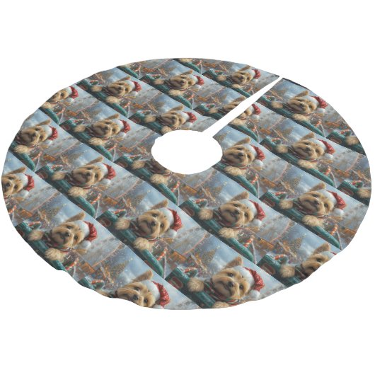 Cairn Terrier Dog Roller Untersetzer Weihnachten Polyester Weihnachtsbaumdecke (Schrägansicht)