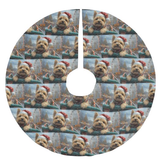 Cairn Terrier Dog Roller Untersetzer Weihnachten Polyester Weihnachtsbaumdecke (Vorderseite)
