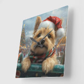 Cairn Terrier Dog Roller Untersetzer Weihnachten Quadratische Wanduhr (Winkel)