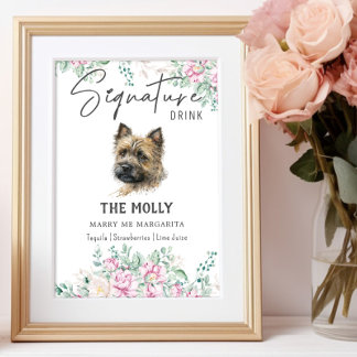 Cairn Terrier Dog Signature Drink Signature Poster