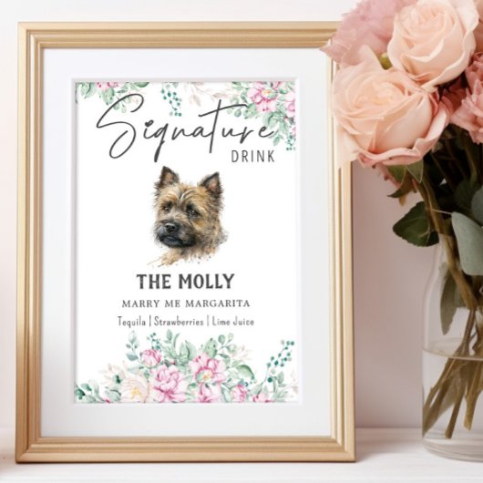 Cairn Terrier Dog Signature Drink Signature Poster