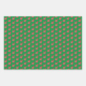 Cairn Terrier Dog Silhouette Green Merry Woofmas Geschenkpapier Set (Vorderseite 3)