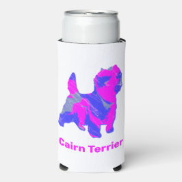 Cairn Terrier Dog Silhouette Hot Pink & Blue Selters Dosenkühler