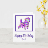 Cairn Terrier Dog Silhouette Niedlich PPY&B Geburt Karte (Gelbe Blume)