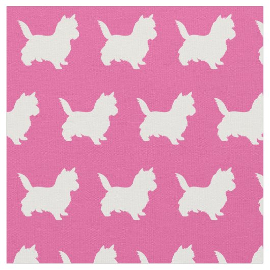 Cairn Terrier Dog Silhouette Pet Pink Stoff (Nahaufnahme)