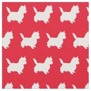 Cairn Terrier Dog Silhouette Pet Red Stoff