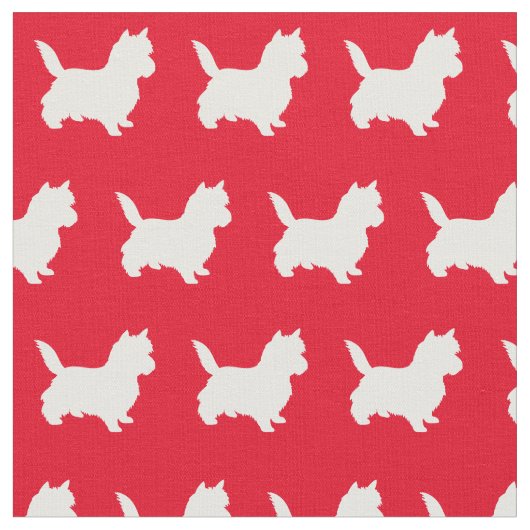 Cairn Terrier Dog Silhouette Pet Red Stoff (Nahaufnahme)