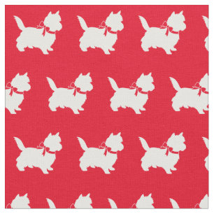 Cairn Terrier Dog Silhouette Pet Red Stoff