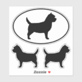 Cairn Terrier Dog Silhouetten Vinyl Sticker Set (Blatt)