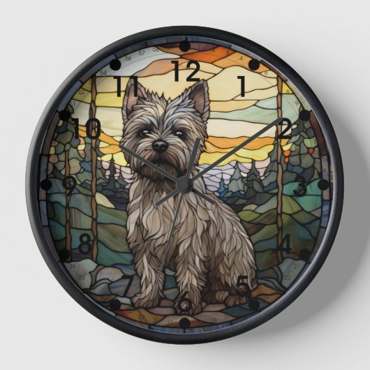 Cairn Terrier Dog Uhr (Vorderseite)