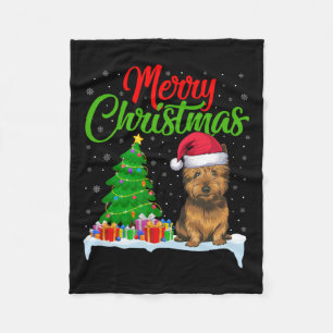 Cairn Terrier Dog Weihnachtsbaum Lichter Funny Xma Fleecedecke