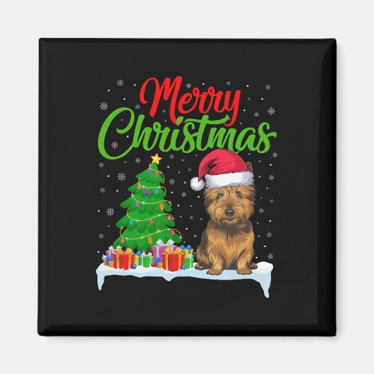 Cairn Terrier Dog Weihnachtsbaum Lichter Funny Xma Magnet (Vorne)