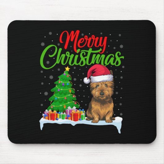 Cairn Terrier Dog Weihnachtsbaum Lichter Funny Xma Mousepad (Vorne)