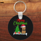 Cairn Terrier Dog Weihnachtsbaum Lichter Funny Xma Schlüsselanhänger (Vorderseite)