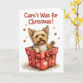 Cairn Terrier Dog Weihnachtsfeiertag Gruß Karte (Gelbe Blume)