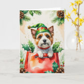 Cairn Terrier Dog Weihnachtsgrüßkarte Karte (Gelbe Blume)