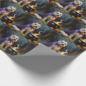Cairn Terrier Dog Whimsical Halloween Malerei Geschenkpapier (Ecke)