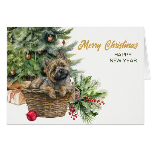Cairn Terrier Dog Wicker Korbweide Weihnachtsbaum (Vorderseite (Horizontal))