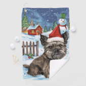 Cairn Terrier Dog Winter Wonderland Weihnachtsfreu Golfhandtuch (Insitu)