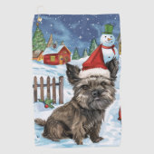 Cairn Terrier Dog Winter Wonderland Weihnachtsfreu Golfhandtuch (Vorderseite)