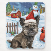 Cairn Terrier Dog Winter Wonderland Weihnachtsfreu Mousepad (Vorne)