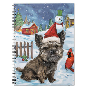 Cairn Terrier Dog Winter Wonderland Weihnachtsfreu Notizblock