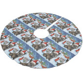 Cairn Terrier Dog Winter Wonderland Weihnachtsfreu Polyester Weihnachtsbaumdecke (Schrägansicht)