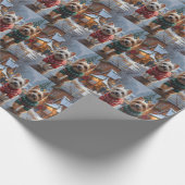 Cairn Terrier Dogs Christmas Snow Holiday  Geschenkpapier (Ecke)