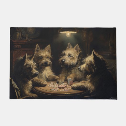 Cairn Terrier Dogs Poker Art Fußmatte (Vorderseite)