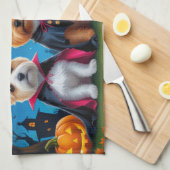 Cairn Terrier Dogs Pumpkin Halloween Funny Geschirrtuch (Viertel Falte)