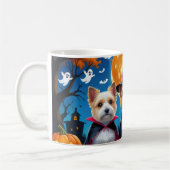 Cairn Terrier Dogs Pumpkin Halloween Funny Kaffeetasse (Links)