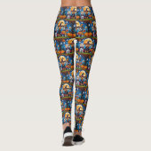 Cairn Terrier Dogs Pumpkin Halloween Funny Leggings (Rückseite)