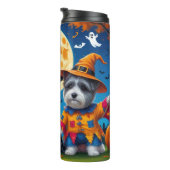 Cairn Terrier Dogs Pumpkin Halloween Funny Thermosbecher (Nach rechts gedreht)
