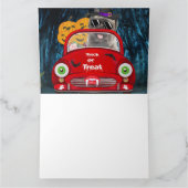 Cairn Terrier Driving Car Beängstigend Halloween Karte (Innenseite)