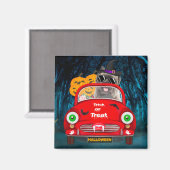 Cairn Terrier Driving Car Beängstigend Halloween Magnet (Vorderseite/Rückseite)