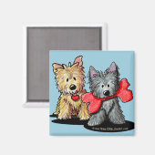 Cairn Terrier Duo Magnet (Vorderseite/Rückseite)