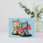 Cairn Terrier Duo Postkarte (Stehend Vorderseite)