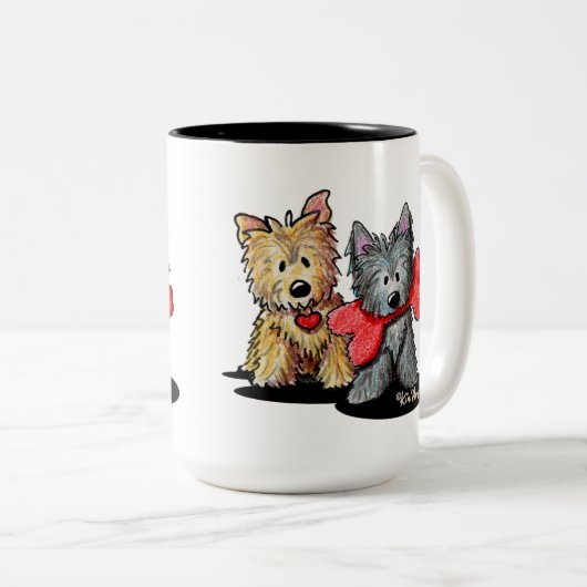 Cairn Terrier Duo Zwei-Tone-Tasse Zweifarbige Tasse (VorderseiteRechts)