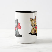 Cairn Terrier Duo Zwei-Tone-Tasse Zweifarbige Tasse (Mittel)