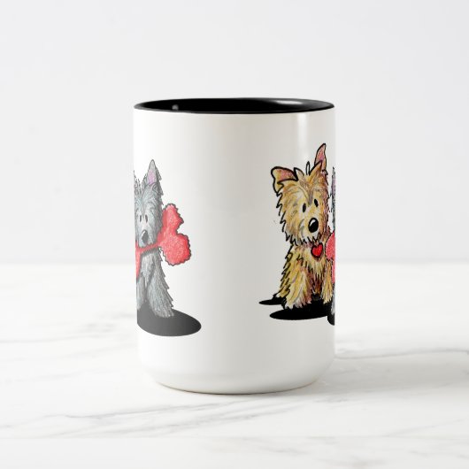 Cairn Terrier Duo Zwei-Tone-Tasse Zweifarbige Tasse (Mittel)