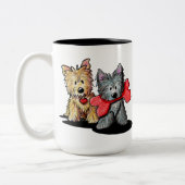Cairn Terrier Duo Zwei-Tone-Tasse Zweifarbige Tasse (Links)