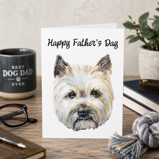 Cairn Terrier Editable Hund Vater Vatertag Karte