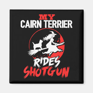 Cairn Terrier fährt Shotgun Halloween Hund Männer Magnet