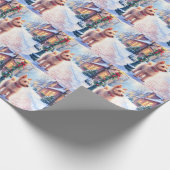 Cairn Terrier Festive Lamppost Village Christmas Geschenkpapier (Ecke)