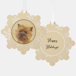 Cairn Terrier Gemälde - Süße originelle Hundekunst Ornament Karte