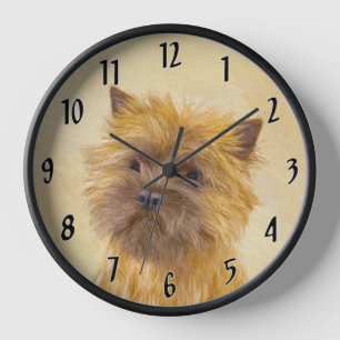 Cairn Terrier Gemälde - Süße originelle Hundekunst Uhr