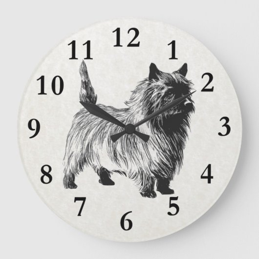cairn terrier große wanduhr (Vorderseite)