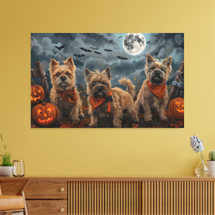 Cairn Terrier Halloween Gruselig Leinwanddruck