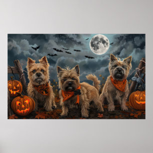 Cairn Terrier Halloween Gruselig Poster