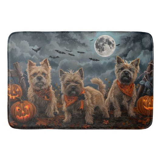 Cairn Terrier Halloween Spooky Badematte (Vorderseite)